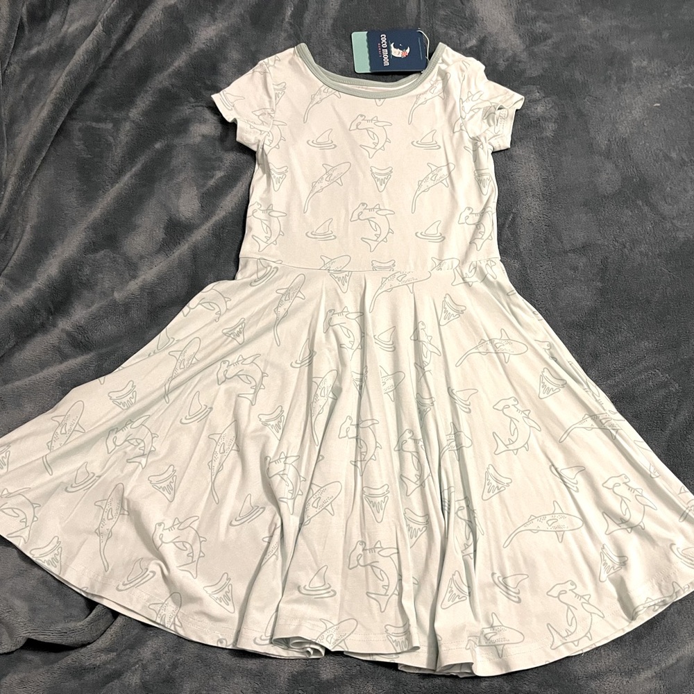 COCO MOON girls shark dress NWT size 7/8